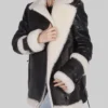 Women's Rosine Black B-3 Bomber Leather Jacket