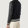 Women's Savant Black Hybrid Varsity Jacket