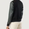 Women's Savant Green & Black Hybrid Varsity Jacket