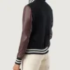 Women's Savant Maroon & Black Hybrid Varsity Jacket