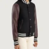 Women's Savant Maroon & Black Hybrid Varsity Jacket