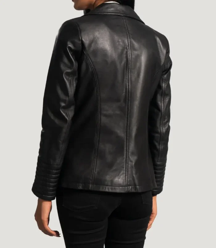 Women's Black Selina Leather Blazer