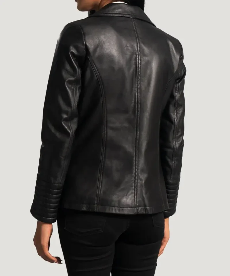 Women's Black Selina Leather Blazer