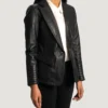 Women's Black Selina Leather Blazer