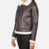 Sherilyn B-3 Maroon Leather Bomber Jacket