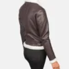Women's Maroon Sherilyn B-3 Leather Bomber Jacket