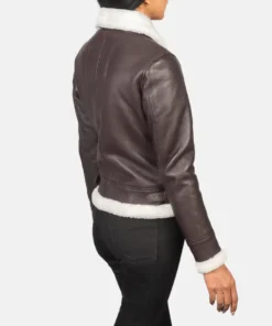 Women's Sherilyn B-3 Maroon Leather Bomber Jacket