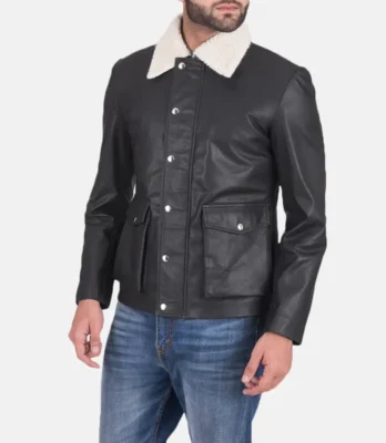 Men's Snow Cole Black Leather Jacket