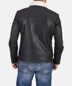 Men's Black Snow Cole Leather Jacket