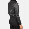 Women's Black Stella G-1 Leather Bomber Jacket