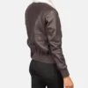 Women's Maroon Stella G-1 Leather Bomber Jacket