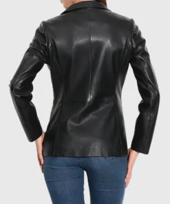Women's Black Stephnie Leather Blazer