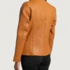 Women's Brown Cora Quilted Leather Blazer