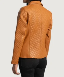 Women's Brown Cora Quilted Leather Blazer