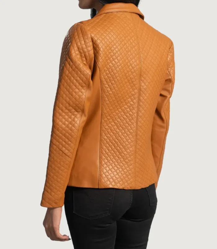 Women's Brown Cora Quilted Leather Blazer