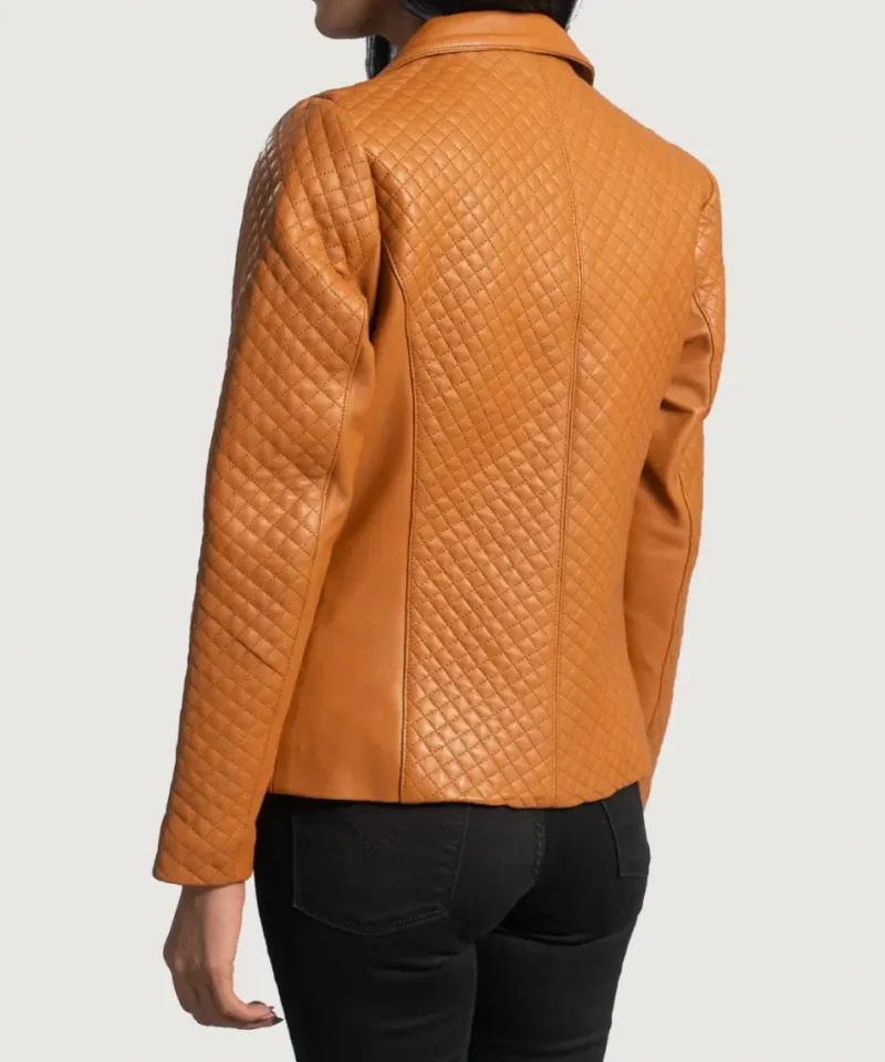 Women's Brown Cora Quilted Leather Blazer