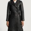 Women's Sweet Susan Black Leather Trench Coat