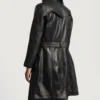 Women's Black Sweet Susan Leather Trench Coat