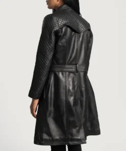 Women's Black Sweet Susan Leather Trench Coat