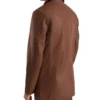Men's Trench Brown Leather Coat