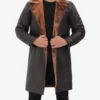 Men's Turlock Dark Brown 3/4 Vintage Shearling Coat