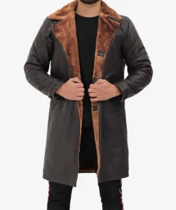 Men's Turlock Dark Brown 3/4 Vintage Shearling Coat