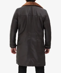 Men's Dark Brown Turlock  3/4 Vintage Shearling Coat