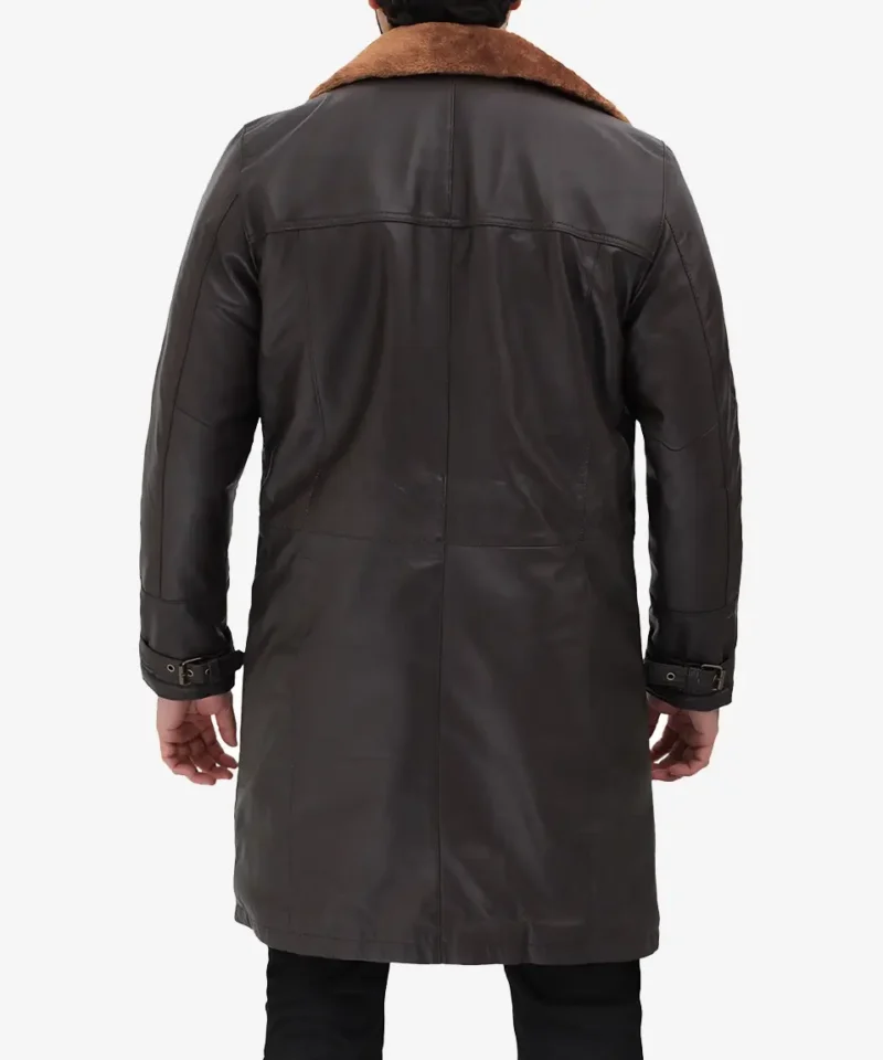 Men's Dark Brown Turlock  3/4 Vintage Shearling Coat