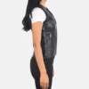 Women's Black Vanda Leather Biker Vest