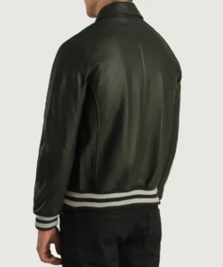 Men's Green Walton Leather Varsity Jacket