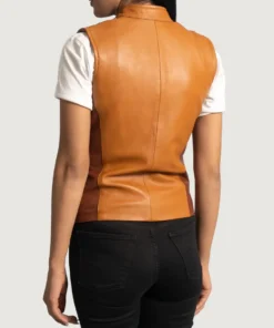 Women's Westina Tan Dye Leather Vest