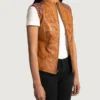 Women's Westina Tan Dye Leather Vest