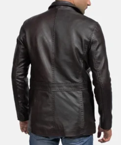 Men's Black Wine Leather Blazer