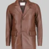 Men’s Carter Classic Brown Leather Car Coat