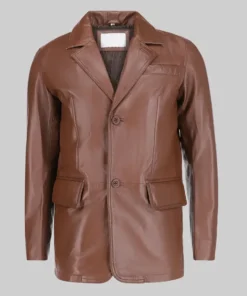 Men’s Carter Classic Brown Leather Car Coat