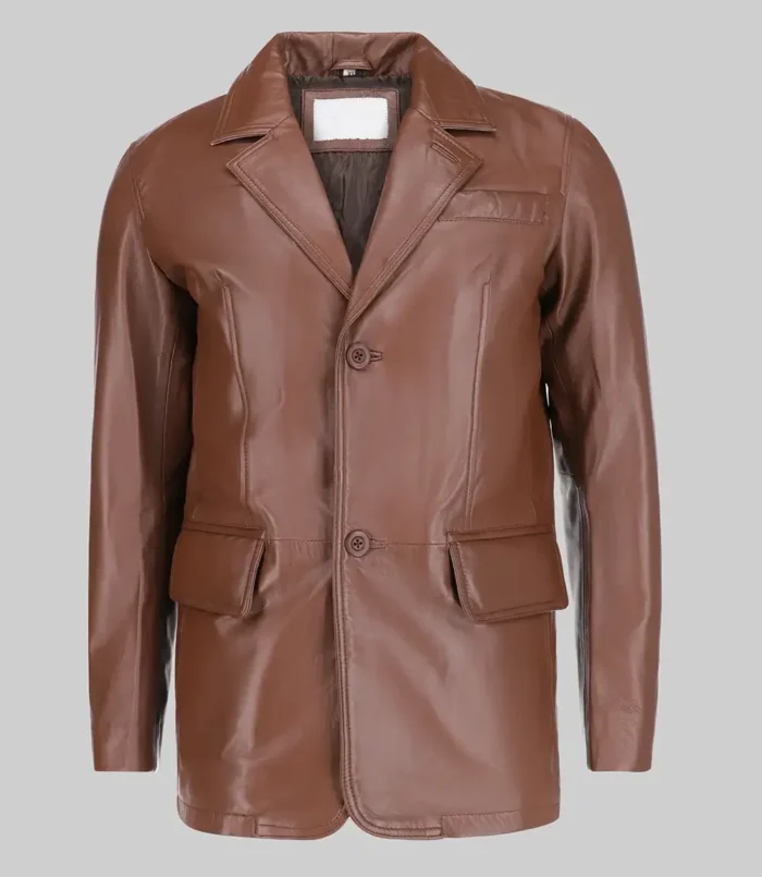 Men’s Carter Classic Brown Leather Car Coat