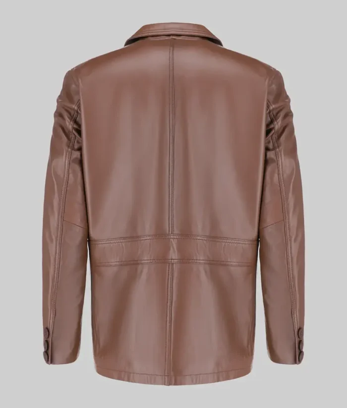 Men’s Brown Carter Classic Leather Car Coat