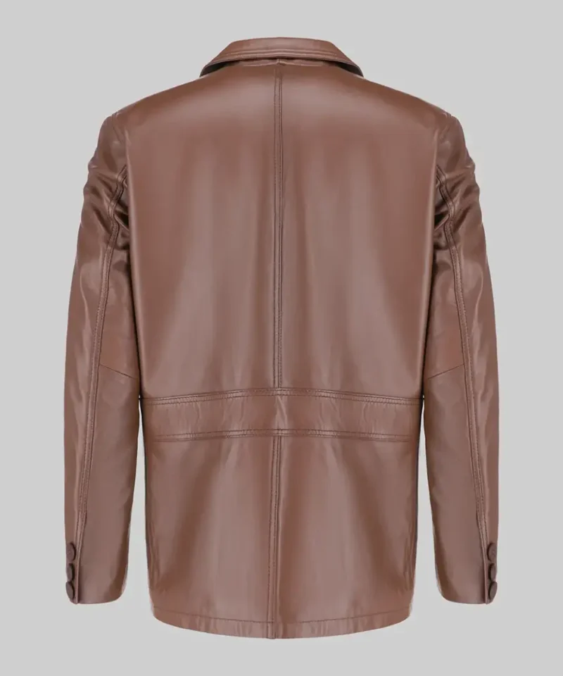 Men’s Brown Carter Classic Leather Car Coat