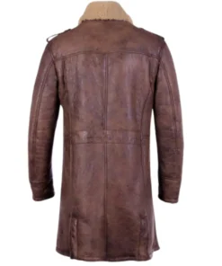 Men’s Brown B3 aviator Sheepskin Shearling Leather Trench Coat