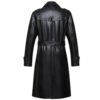 Men's Black Sheepskin Long Leather Trench Coat
