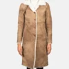 Women's Alina Shearling Brown Leather Coat