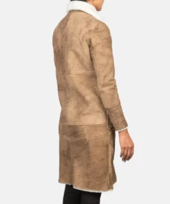 Women's Alina Shearling Brown Leather Coat