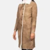 Women's Alina Shearling Brown Leather Coat