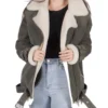 Women's Bella Grey B-3 Bomber Leather Jacket