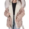 Women's Bella Pink B-3 Bomber Leather Jacket