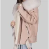 Women's Bella Pink B-3 Bomber Leather Jacket
