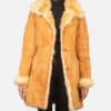 Women's Erica Shearling Beige Leather Coat