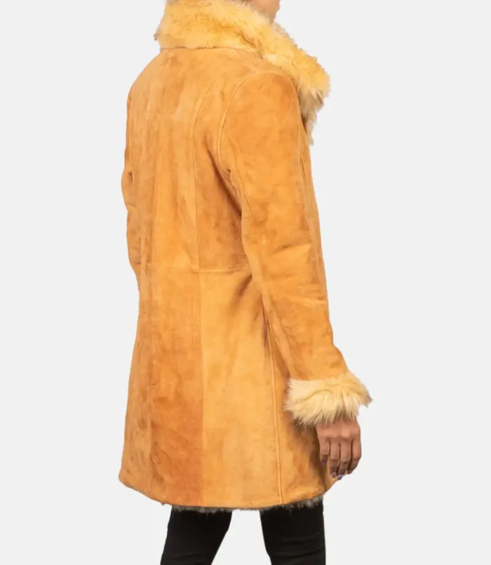 Women's Erica Shearling Beige Leather Coat