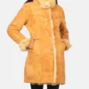 Women's Erica Shearling Beige Leather Coat