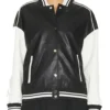 Women’s Genevieve Black and White Leather Varsity Jacket